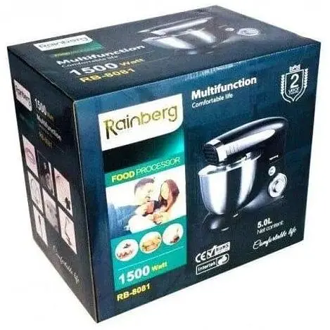 Кухонная машина комбайн Rainberg RB-8081 Черный 3200 Вт - фото 6