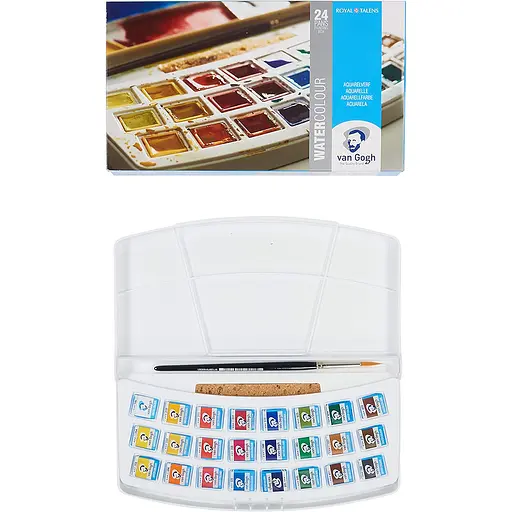 Набор акварельных красок VAN GOGH 24 кювета кисть. - фото 3