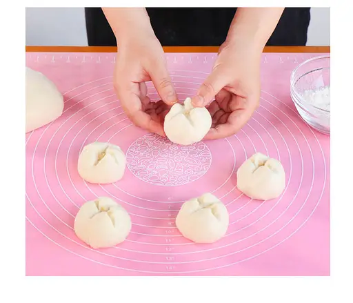 Силиконовый кондитерский коврик для раскатки теста 45х64 см Розовый 84267 - фото 6