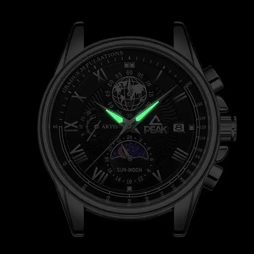 Мужские наручные часы Peak X MoonLight (Черные) - фото 9