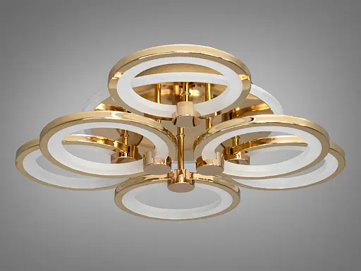 Потолочная люстра с диммером и LED подсветкой, цвет золото, 85W. - фото 4