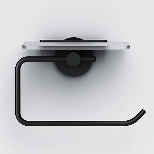 Тримач туалетного паперу з полицею AM.PM X-Joy black A85A341522 Чорний матовий - фото 5