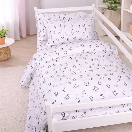 Комплект постільної білизни Бязь Mirson Sweet Penguin 175х210см (2200012577165) - фото 1
