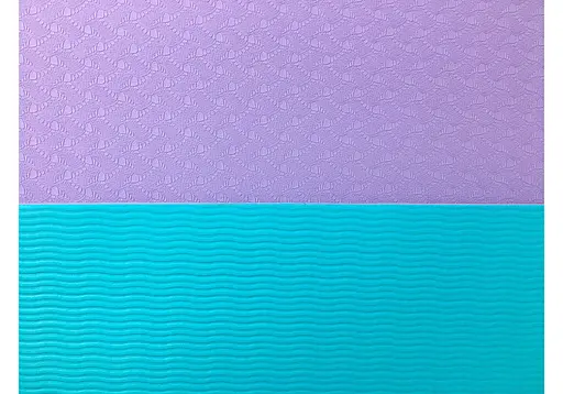 Коврик для йоги и фитнеса EasyFit TPE+TC 6 мм двухслойный + Чехол фиолетовый с мятным (EF-1924E-VM) - фото 2