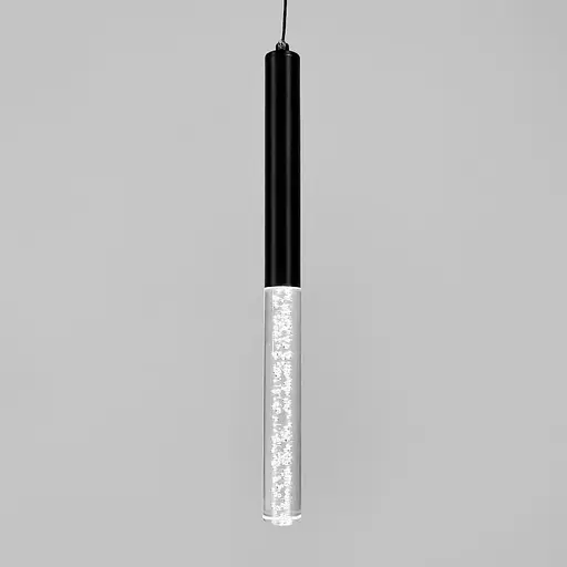 Чорний підвіс із скляним розсіювачем з ефектом бульбашок 41 см | Line F | Арт. MJ462/200+200 BK - фото 4