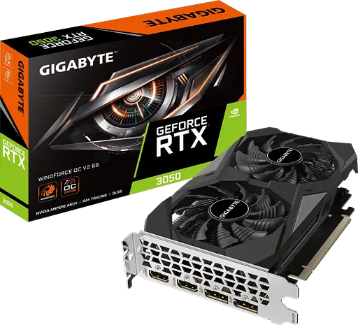 Відеокарта GeForce RTX 3050 6GB Gigabyte WindForce OC V2 (GV-N3050WF2OCV2-6GD)