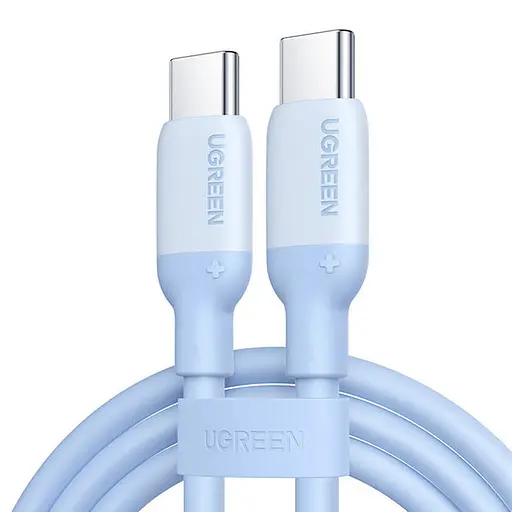 Кабель Ugreen USB-C to USB-C Silicone Fast Charging Cable голубой 2 м (15281) - фото 1