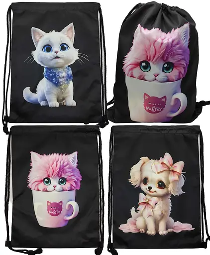 Мішок для взуття Котик, собачка, не промокає, 34x43 см, 430-40 (В асортименті) - фото 2