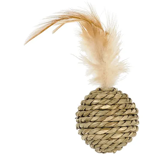 Игрушка для кошек AnimAll Фан Мячик с перьями