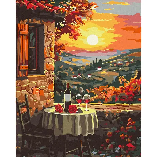 Картина за номерами на підрамнику Brushme Романтичний захід сонця