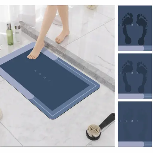 Диатомитовый коврик Aquarius Home для ванной и кухни Суперпоглощающий 50х120 см Голубой - фото 4