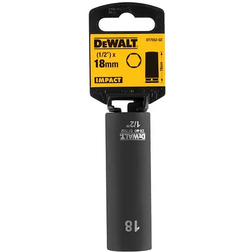 Головка торцева DeWalt Impact 1/2" х 18 мм (DT7552) - фото 2