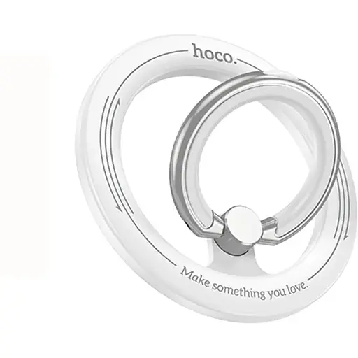 Магнитное кольцо держатель для телефона Hoco GH1 магнитный белый - фото 1