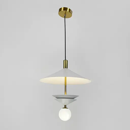 Елегантна підвісна люстра із білим плафоном | Арт. AA 457-360 WT | Line F - фото 6