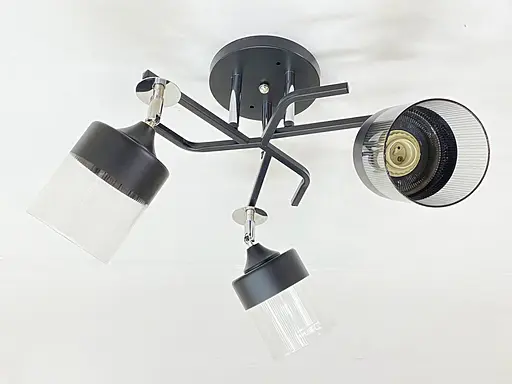 Стельова Люстра на 3 плафони VALESO 6973A/3 (Чорний+Хром)