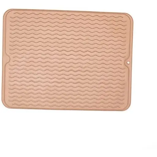 Килимок для сушки посуду Yiwu HP-42-9BE силіконовий 40х30 см бежевий - фото 2