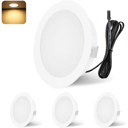 Светодиодные прожекторы YindaLux 12 V 3000K Теплый белый IP44 LED с точечным затемнением 3W 4 шт.