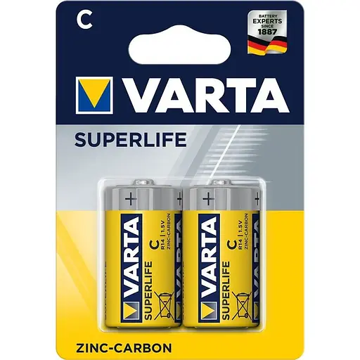 Елемент живлення Varta Superlife C BLI ZINC-CARBON Brille 2014101412, 2 шт.
