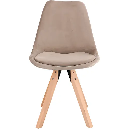 Стул Jumi Saida в скандинавском стиле с деревянными ножками бежевый - фото 3