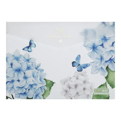 Папка-конверт А4 на кнопці MYSTERY ARABESKI прозора BM.3943-00 BUROMAX матовий напівпрозорий пластик (4823126816241) - фото 1