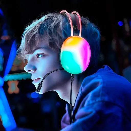 Наушники Hoco полноразмерные W109 Rich игровая гарнитура с подсветкой черная - фото 8