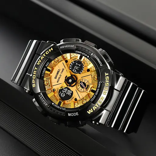 Наручные часы мужские 2118BKGD Black-Gold Skmei acs0030267 - фото 5