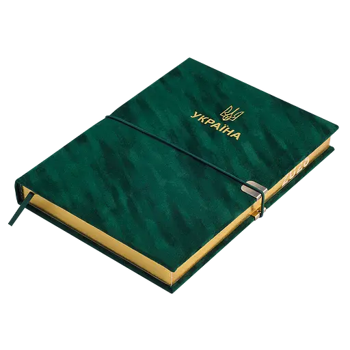 Щоденник датований Buromax Patriot Velour 2026 A5 штучна шкіра зелений (BM.21133-04) - фото 2