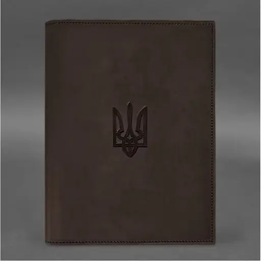 Кожаная обложка BlankNote Standart Crazy Horse с Трезубцем для нотариального реестра темно-коричневый - фото 2