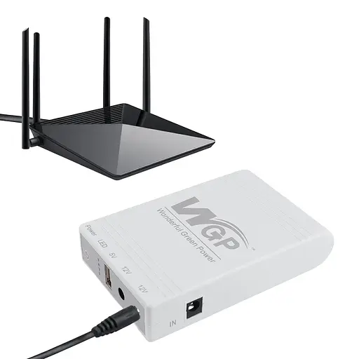 Источник бесперебойного питания Mini UPS WGP UPS103C 16000mAh 5V/12V/12V, Li-ion 4*4Ah, для роутера и медиаконвертера (42-00248) - фото 4