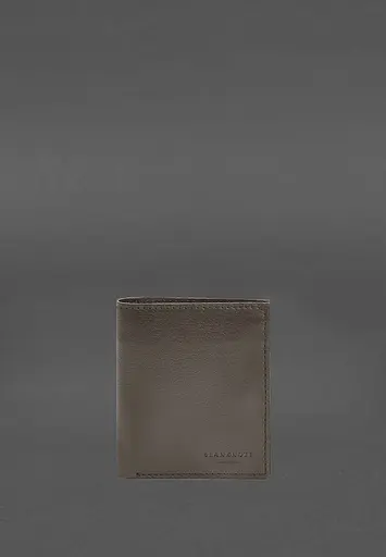 Кожаный портмоне на кнопке Brut темно-бежевый краст - фото 2