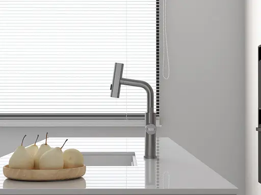 Cмеситель для кухни водопад с выдвижной лейкой графит Nett LGr-35 Графит - фото 10