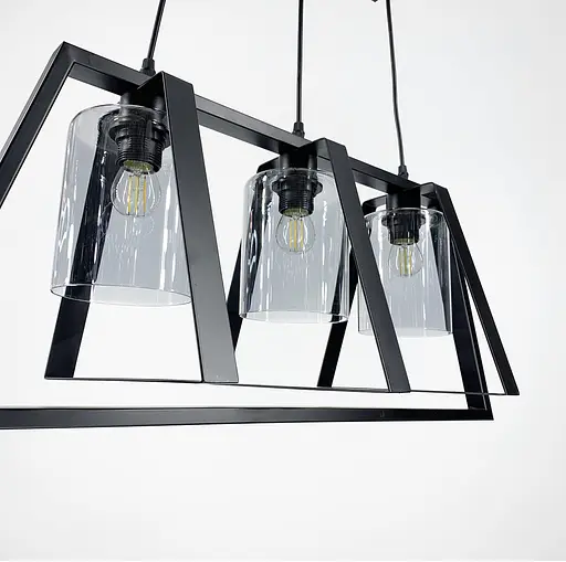 Люстра у стилі лофт у трикутній формі корпусу чорного кольору Line.F 11806/3 BK - фото 2