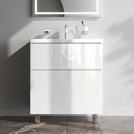 Тумба з умивальником AM.PM Gem підлогова 75 см білий MGA-FSX07522WG-WCC0752WG Білий - фото 2