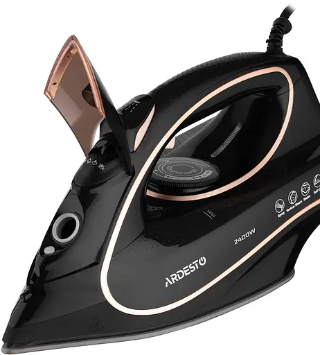 Утюг Ardesto IR-B2235, Black/Gold, 2400W, керамика, паровой удар, резервуар 450мл, защита от кальцинации, антикапля, плавная регулировка мощности пара, автоматическое отключение - фото 4