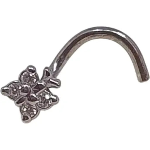 Срібна сережка-пірсинг в ніс Vegas. 25005Р