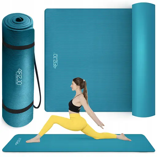 Коврик (мат) спортивный 4FIZJO NBR 190 x 100 x 1.5 см для йоги и фитнеса Sea Green (P-5905973407137) - фото 2