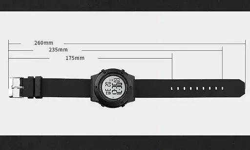 Чоловічий спортивний годинник Skmei 1772 (Чорний з білим) - фото 8