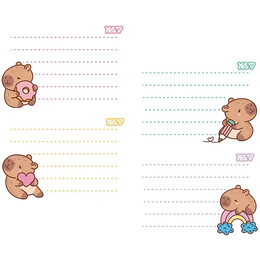 Наліпки на зошити Yes Капібари 8 шт. (955532)