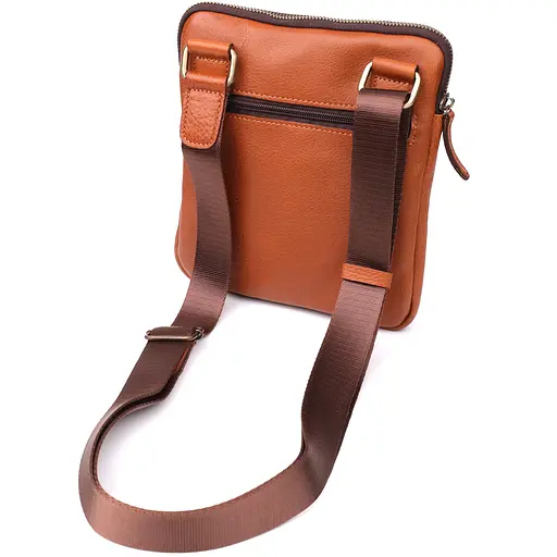 Чоловіча шкіряна сумка через плече із міцної зернистої шкіри SHVIGEL 20х22х4 см sum0027431 - фото 5