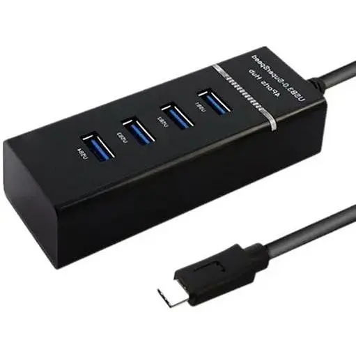 Хаб Usb Maiwo KH303, черный, Type-C 3.1 - 4xUsb 3.0, кабель 29 см - фото 1