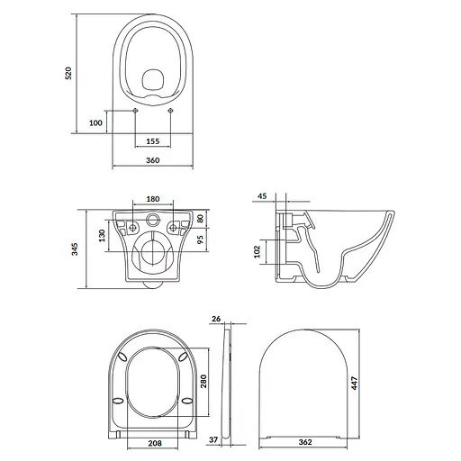 Подвесной унитаз Cersanit Larga EW CleanOn овальный с сидением duraplast Slim Soft Close WRAP S701-472 - фото 2
