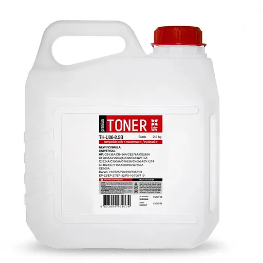 Тонер HP Универсальный P1005/P1505/P2015/P2035/P2055/P4015, 2.5 кг, ColorWay Premium (TH-U06-2.5B)