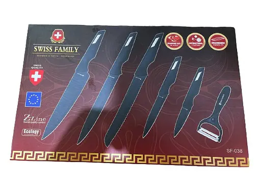 Универсальный набор ножей для кухни Swiss Family SF 038 кухонные ножи с мраморным покрытием - фото 3