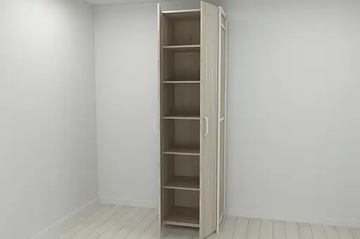 Шкаф Гардероб Уни секция 7 серии Конект Ferrum-decor 220x60x50см Белый металл ДСП Дуб Сонома 16 мм (FRD-104569)