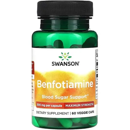 Витамин В1 Swanson Benfotiamine 300 mg Maximum Potency 60 вегакапсул - фото 1