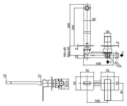 Змішувач для раковини Paffoni Elle чорний матовий EL 106 NO 70, Чорний матовий - фото 2