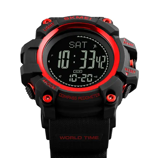 Наручний годинник чоловічий 1356RD Black-Red + Compass Skmei acs0030792 - фото 3