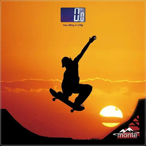 Ваги підлогові Monte МТ-6011-6, електронні, дисплей, максимальна вага 180кг, матеріал поверхні загартоване скло, розмір: 26х26 см