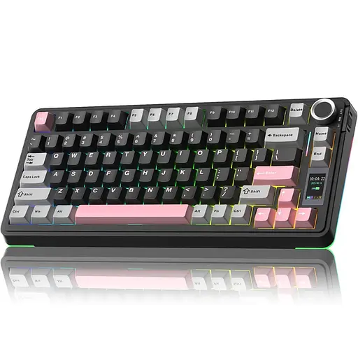 Механическая клавиатура AULA S75 Pro / 75% / Три режима подключения / Seyia Switch / Black Pink - фото 2