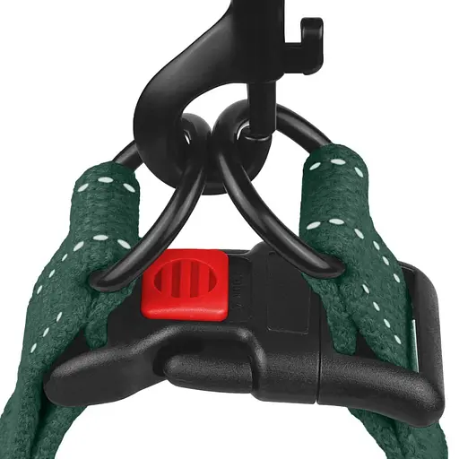 Шлея для собак Barksi Cotton Стандарт Рефлекторна S 40-53х1.6 см зелена - фото 4